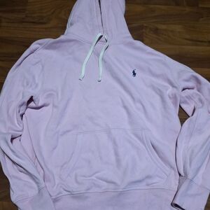 Ralph Lauren Light Pink Hooded Sweatshirt with Navy Pony
